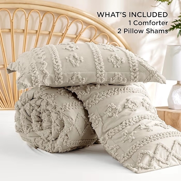 Elegant Tufted Boho Oversized King Comforter Set - Picture 8 of 9